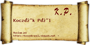 Koczák Pál névjegykártya