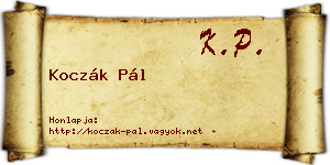 Koczák Pál névjegykártya